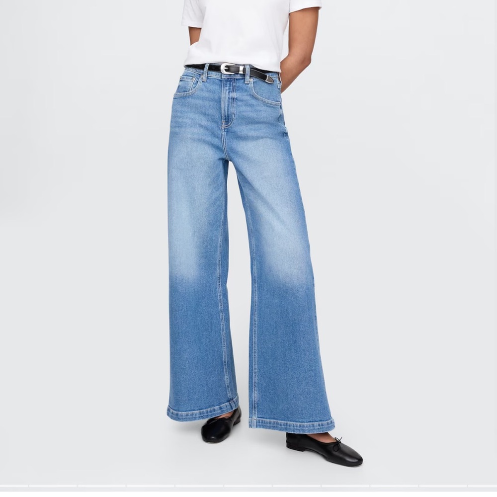 Women's Blue Wide-Leg Jeans